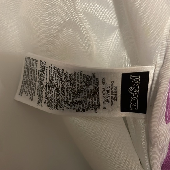 JanSport Backback With Hello Kitty Charm Included In Pink And Tan Suede - Picture 13 of 16